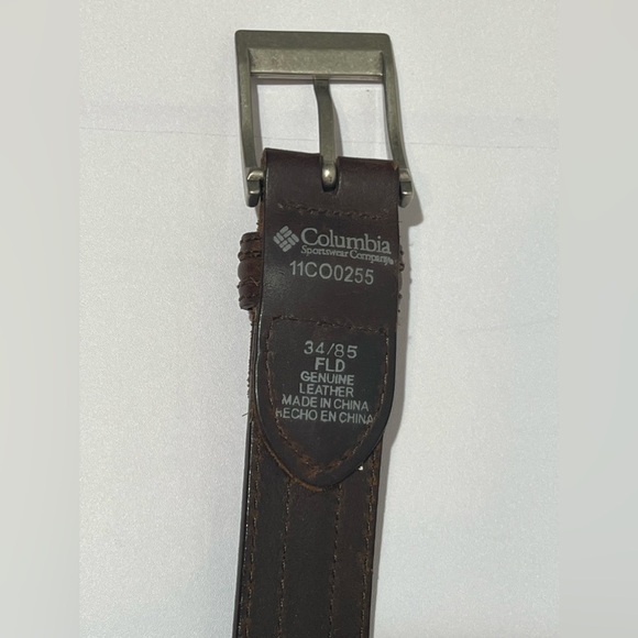 Columbia Genuine Leather  Belt Brown Sz 34 Preowned 11CO0255 - Picture 7 of 16